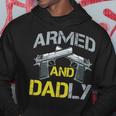 Armed And Dadly Funny Armed Dad Pun Deadly Fathers Day Hoodie Unique Gifts