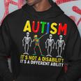 Autism Its A Different Ability Funny Dabbing Skeleton Hoodie Unique Gifts