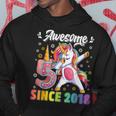 Awesome Dabbing Unicorn Birthday 5 Year Old Girl 5Th B-Day Hoodie Funny Gifts