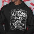 Awesome Since September 1943 Vintage 80Th Birthday Gifts Men 80Th Birthday Funny Gifts Hoodie Unique Gifts