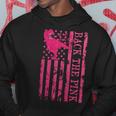 Back The Pink Warrior Flag American Breast Cancer Awareness Breast Cancer Awareness Funny Gifts Hoodie Unique Gifts