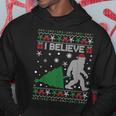 I Believe Big Foot Sasquatch Ugly Christmas Holiday Hoodie Funny Gifts