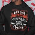 Berger Blood Runs Through My Veins Family Christmas Hoodie Funny Gifts