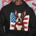 Boston Terrier Dog Patriotic Puppy American Flag 4Th Of July Hoodie Unique Gifts