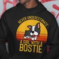 Boston Terrier Never Underestimate A Girl With A Bostie Boston Funny Gifts Hoodie Unique Gifts