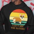 Cant See The Haters Corgi Doge Meme Pixel Glasses Dog Owner Hoodie Unique Gifts