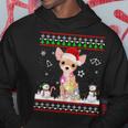 Chihuahua Christmas Dog Light Ugly Sweater Short Sleeve Hoodie Funny Gifts