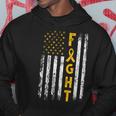 Childhood Cancer Awareness Fight Support American Flag Usa Hoodie Unique Gifts