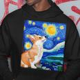 Corgi Starry Night Art Dog Art Corgi Owner Corgi Hoodie Funny Gifts