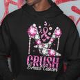 Crush Breast Cancer Awareness Bling Pink Ribbon Hoodie Personalized Gifts