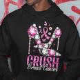 Crush Breast Cancer Pink Bling High Heels Ribbon Hoodie Personalized Gifts