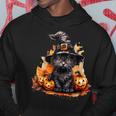 Cute Little Black Cat With Yellow Eyes Halloween Kittens Hoodie Unique Gifts