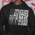 Dad Grandpa Veteran Us Flag Awesome Dads Have Beards & Guns Hoodie Unique Gifts