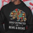 Easily Distracted By Bears & Books Lover Mammal Animal Hoodie Unique Gifts