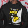 Elephant I Wear Gold Ribbon For Childhood Cancer Awareness Hoodie Unique Gifts