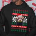 Ferret Ugly Christmas Sweater Style Santa Hat Animal Hoodie Unique Gifts