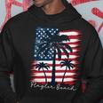 Flagler Beach Patriotic American Flag Palm Trees Hoodie Unique Gifts