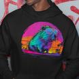 Funny Capybara Vintage Rodent Retro Vaporwave Aesthetic Goth Hoodie Funny Gifts