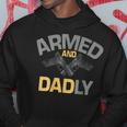 Funny Deadly Father Armed And Dadly Dad Retro Print On Back Hoodie Unique Gifts