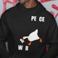 Funny Goose Peace Not War Vaporwave White Bird Geese Joke Hoodie Unique Gifts
