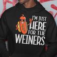 Funny Hot Dog Im Just Here For The Wieners Sausage Hoodie Unique Gifts
