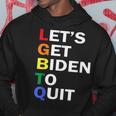 Funny Lgbtq Anti Biden - Lets Get Biden To Quite Hoodie Personalized Gifts