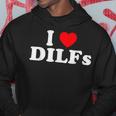 I Love Dilfs I Heart Dilfs Red Heart Cool Hoodie Unique Gifts