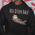 Matching Couple His And Her Otter Half Ugly Christmas Hoodie Personalized Gifts