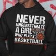 Funny Never Underestimate A Girl Who Plays Basketball Player Basketball Funny Gifts Hoodie Unique Gifts