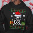 Norwegian Elkhound Santa Hat Ugly Christmas Sweater Hoodie Unique Gifts