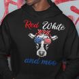 Funny Red White & Moo 4Th Of July Apparel Usa Patriotic Cow Hoodie Unique Gifts