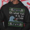 Ugly Sweater Christmas Surfing Surfer Surf Board Hoodie Unique Gifts