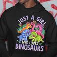 Girl Dinosaurs Pink Girl Loves Dinosaurs Hoodie Funny Gifts