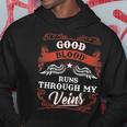 Good Blood Runs Through My Veins Family Christmas Hoodie Funny Gifts