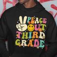 Groovy Peace Out 3Rd Grade Retro Last Day Of School Hoodie Unique Gifts