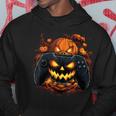 Halloween Gaming Jack O Lantern Pumpkin Face Controller Hoodie Unique Gifts