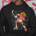 Halloween Pumpkin Scary Ice Hockey Sport Costume Skater Hoodie Unique Gifts