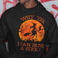 Halloween Witch Why Yes Actually I Can Drive A Stick Hoodie Funny Gifts