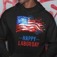 Happy Labor Day Fireworks And American Flag Labor Patriotic Hoodie Funny Gifts