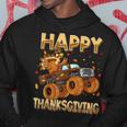Happy Thanksgiving Riding Monster Truck Turkey Toddler Boys Hoodie Unique Gifts