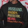Husband Daddy Protector Hero Happy Fathers Day Dad Gift For Mens Hoodie Unique Gifts