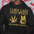 I Like Cats And Weed And Maybe 3 People Hoodie Funny Gifts