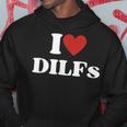 I Love Dilfs Red Heart Hoodie Unique Gifts