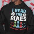 I Read The Rules Board Dice Chess Board Gaming Board Gamers Hoodie Unique Gifts