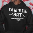 I'm With The Bat Skeleton Halloween Matching Couple Hoodie Personalized Gifts