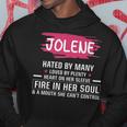Jolene Name Gift Jolene Hated By Many Loved By Plenty Heart On Her Sleeve Hoodie Funny Gifts