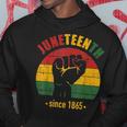 Junenth Since 1865 With Pan African Flag And Fist Hoodie Unique Gifts