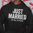 Just Married So Far So Good Newlywed Bride And Groom Hoodie Funny Gifts