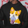 Kawaii Corgi Loves Bubble Tea Funny Bobas Welsh Dog Hoodie Unique Gifts