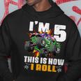 Kid 5Th Birthday Boy Monster Truck Rule Jam Five Years Hoodie Unique Gifts
